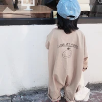 boys and girls cotton with back print jumpsuit baby kids long sleeve casual infants climbing clothes little children rompers