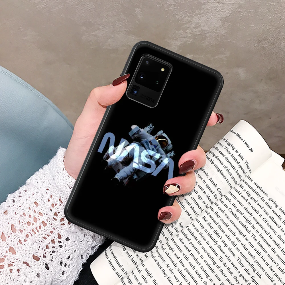 

Space Nasas Phone Case For Samsung Galaxy Note S 8 9 10 20 Plus E Lite Uitra black Back Soft Etui Luxury Cover Fashion Shell