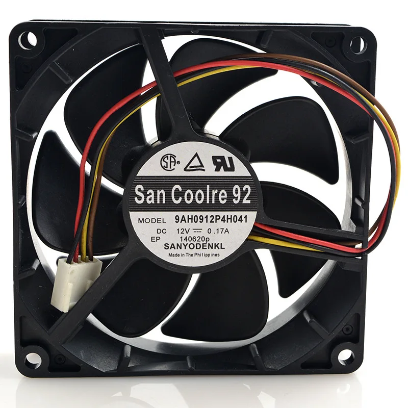 Бесшумный вентилятор шасси для Sanyo 9ah0912 p4h041 9025 12v 0.17a9cm PWM с контролем