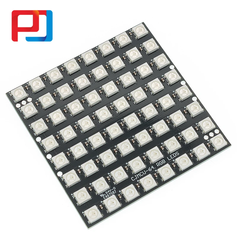 8 16 64 канала WS2812 WS2812B PULAR WS 2811 5050 RGB модуль панели лампы 5 в бит 8x8 Радужный