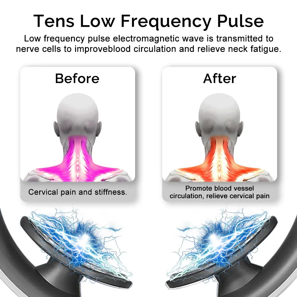 

Dropshipping Electric Pulse Neck Massager with Heat Cordless Neck Pain Relief Stimulator Acupuncture Pulse Massager Health Care