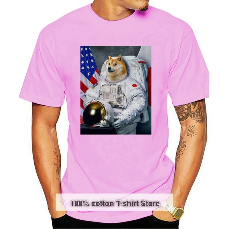 

2020 New Fashion Brand T Shirt Fashion Doge Astronaut Funny Men'S White, Custom Made T-Shirtt Shirt Creator