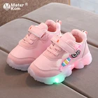 Размеры 21-30 светящаяся обувь со светодиодной подсветкой для маленьких девочек; Обувь для мальчиков с подсветкой детская повседневная обувь с подсветкой; Кроссовки для маленьких мальчиков