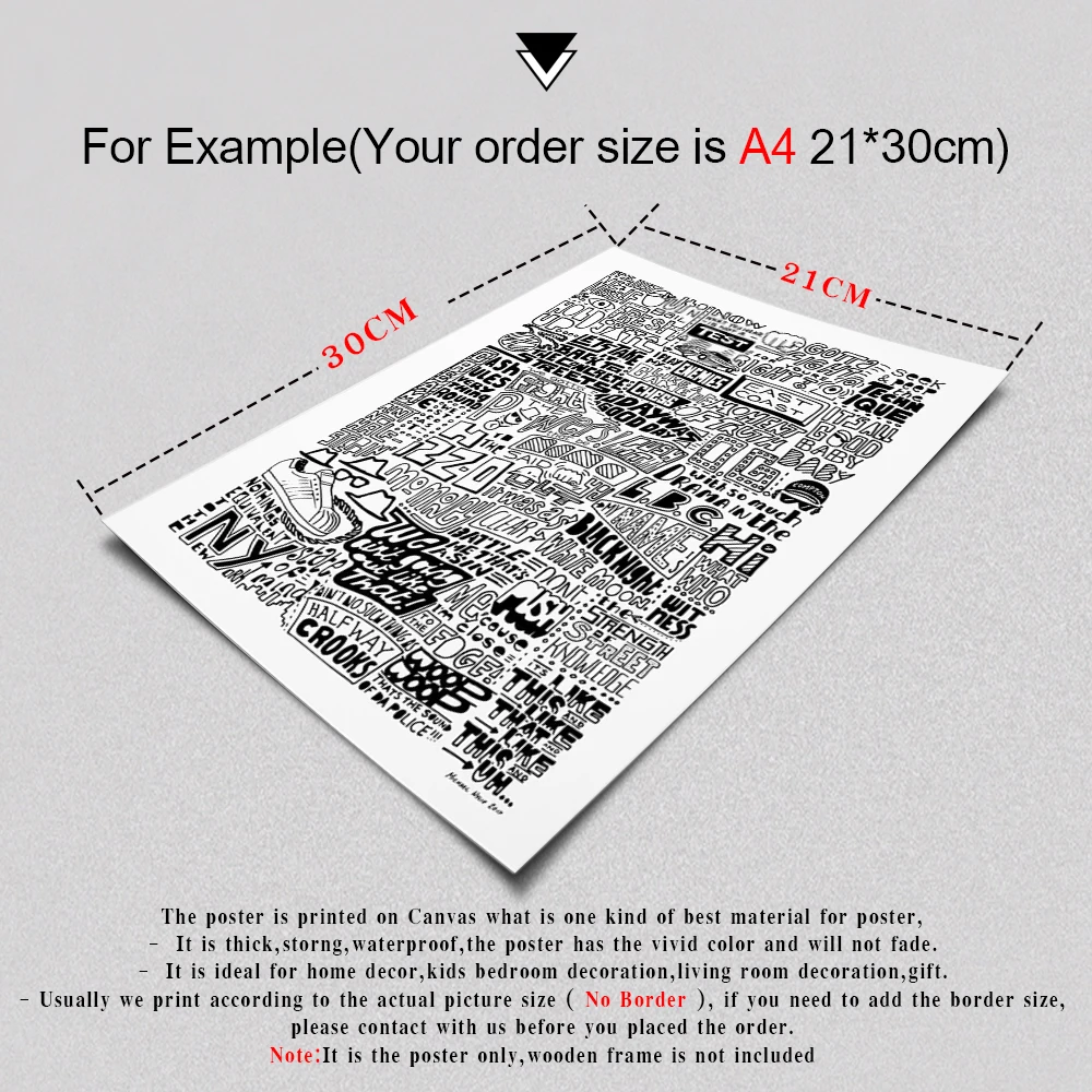 

The Evolution of Rap Music Hip Hop Typography Poster Print Fashion Art Painting Canvas Poster Wall Home Decor Quadro Cuadros