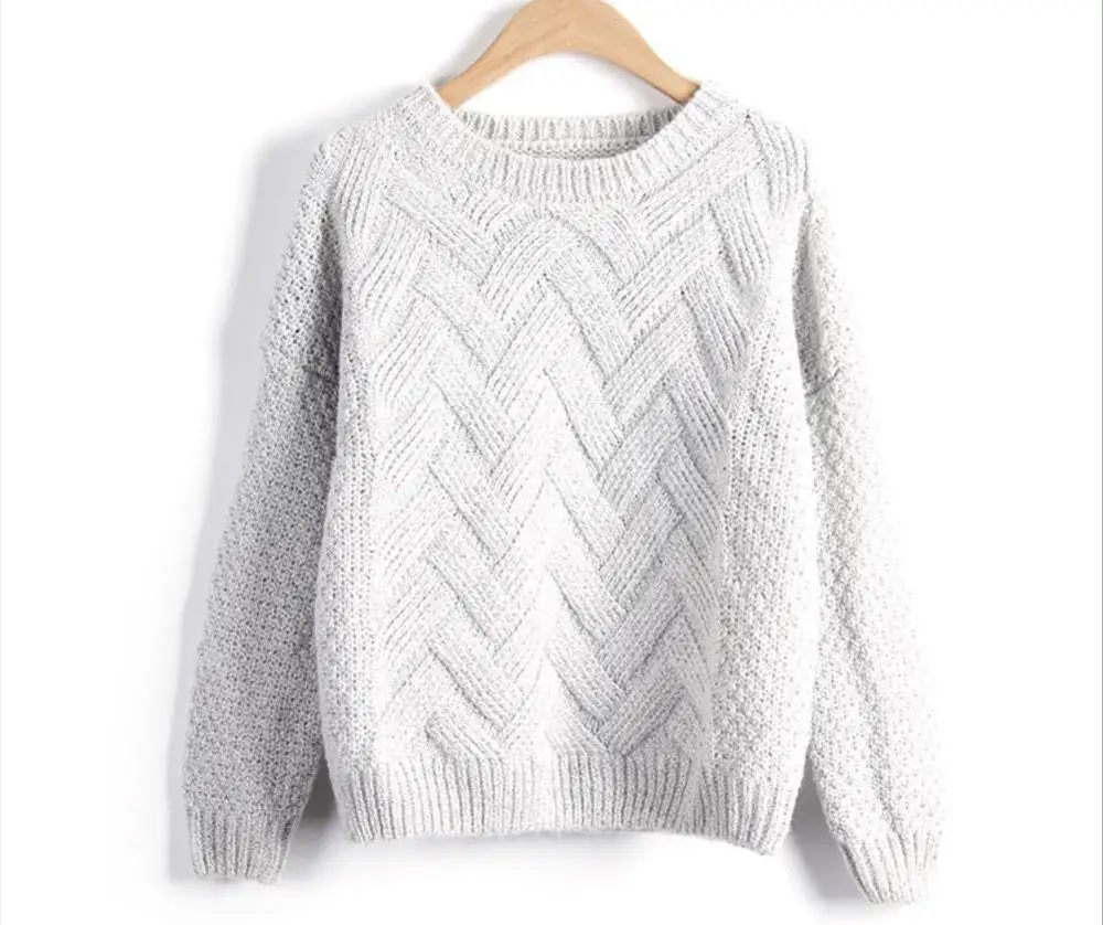 Baharcelin Women Girl Winter sweater Knitted Pullovers Casual Loose Sweater twisted Tops warm thick knited top clothing | Женская одежда