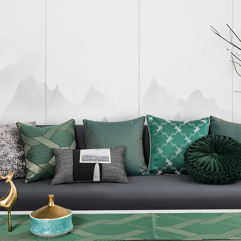 

luxury pillowcase sofa pillowcase tassel stitching cushion seat bedside cushion lumbar pillowcase home decoration