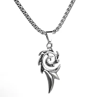 trendy style stainless steel phoenix flame necklaces phenix fire pattern black pendant necklaces for men jewelry gifts
