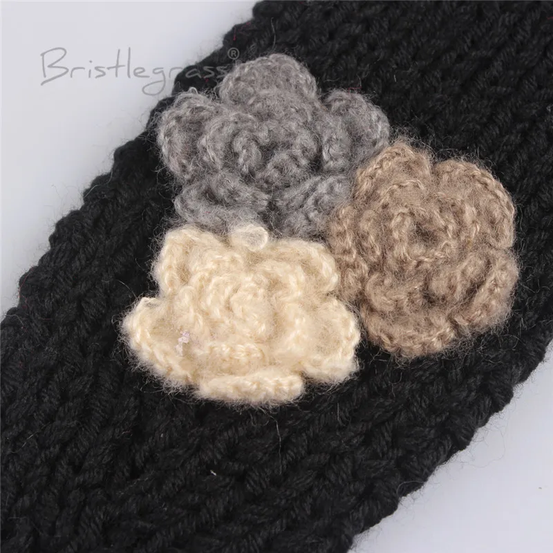 BRISTLEGRASS женские зимние леггинсы для девочек с цветочным узором вязанное крючком