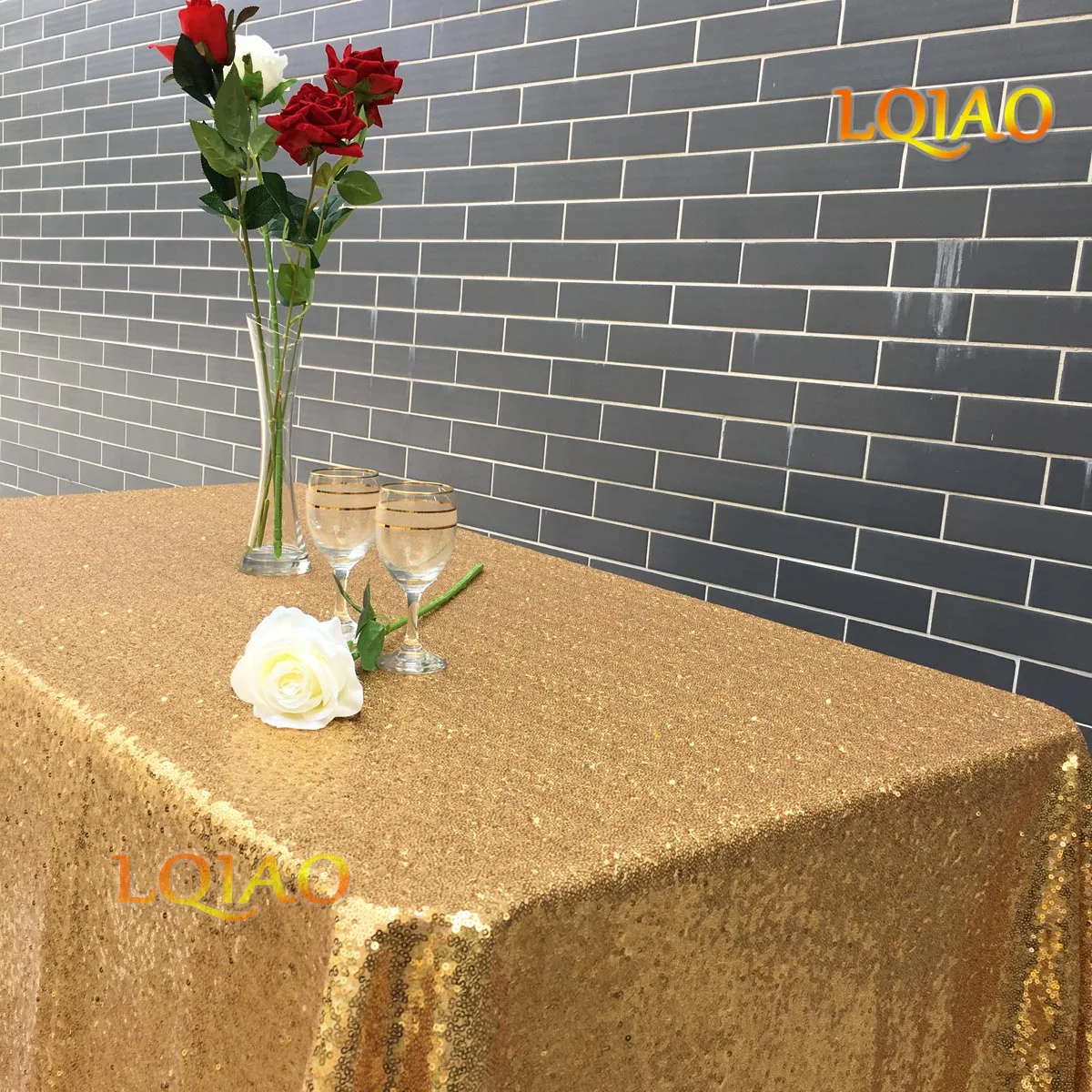 Gold Рождественская скатерть 120x200 см с зелеными пайетками, прямоугольная скатерть для стола, вечерние, свадебные, декоративные скатерти с блестками - Цвет: Gold