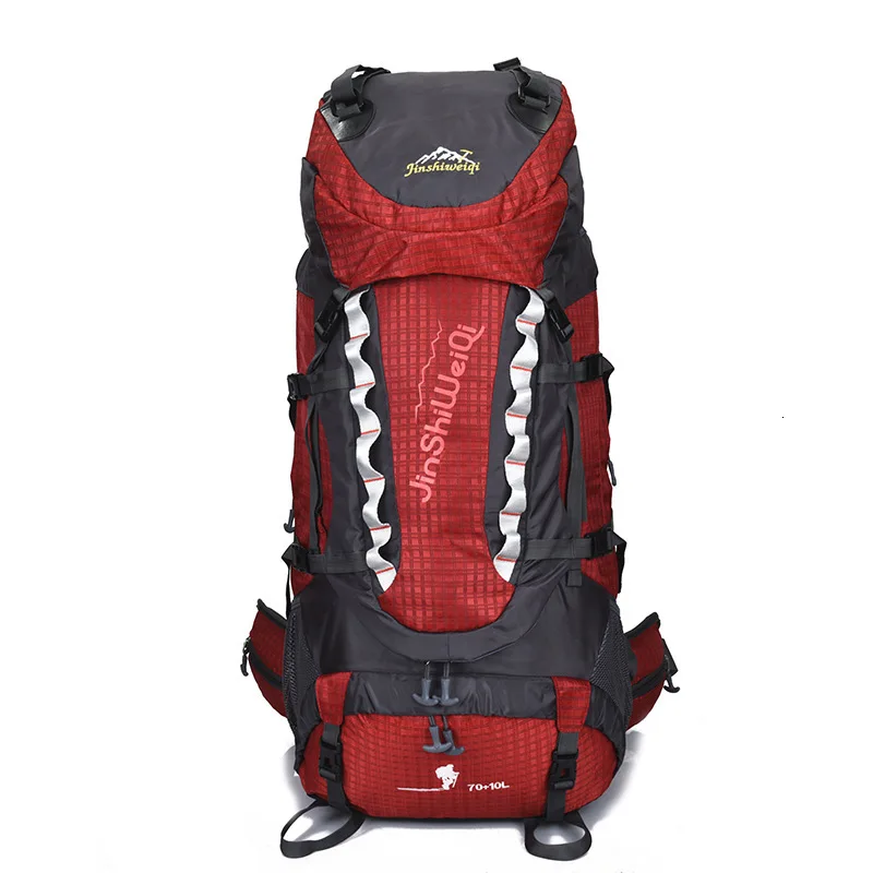 red 80L Открытый походный рюкзак для мужчин и женщин для альпинизма треккинга дорожная сумка большой объем для воды износостойкий рюкзак - Цвет: red