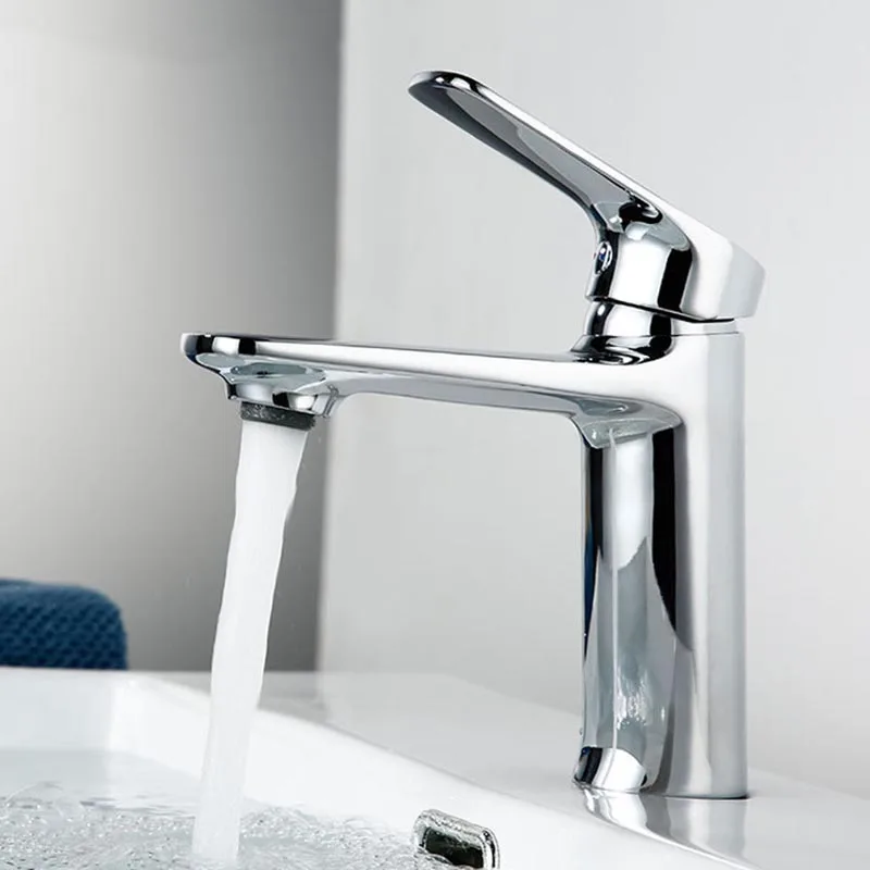 Chrome Plated Brass Bathroom Washbasin Mixer Faucet Deck Mounted Hot And Cold Water Tapware For Under &amp Top Counter | Обустройство