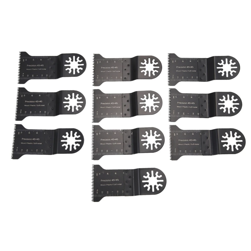 

10Pcs HCS Precision Teeth Multi Saw Blade Pack Oscillating Tool Blades For Cutting Wood Drywall Plastics