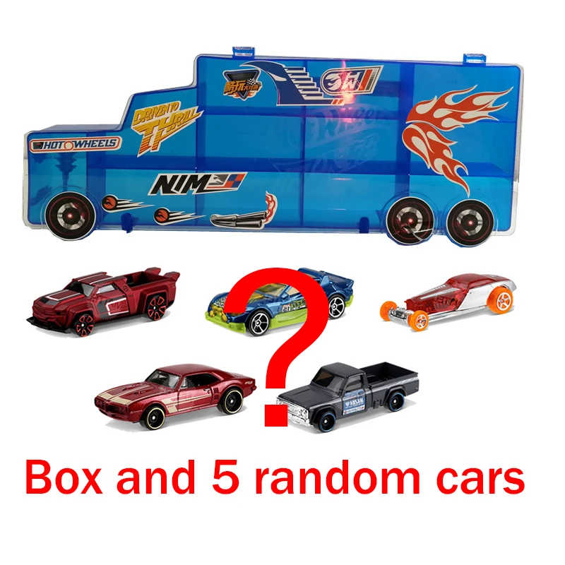 box and 5cars Hot Wheels портативный пластиковый ящик для хранения удерживает 16 спортивных литых под давлением моделей автомобилей игрушки для детей развивающие грузовик мальчик друг Juguetes - Цвет: box and 5cars