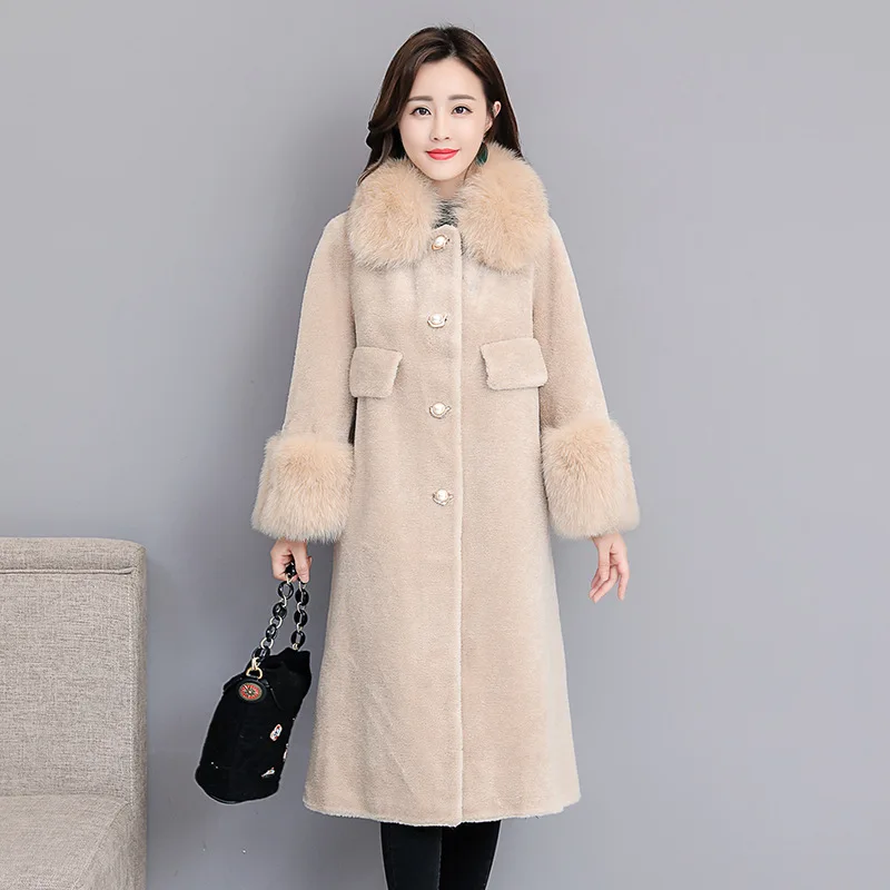 2019 осень и зима новое модное кожаное пальто из натуральной шерсти овечья шерсть