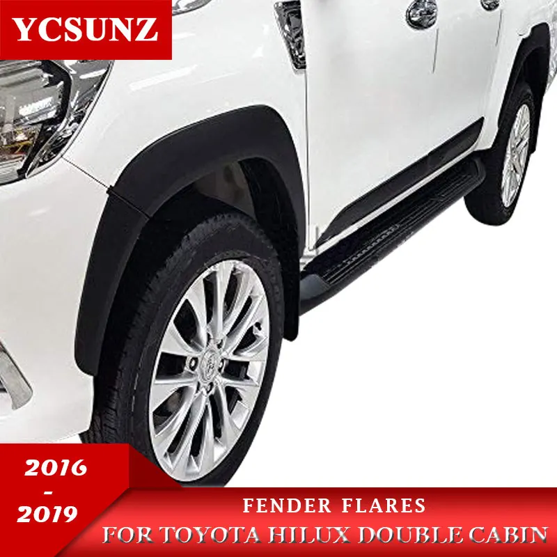 Арок Брызговики колесная арка для Toyota Hilux кабина с двумя рядами тонкий черный