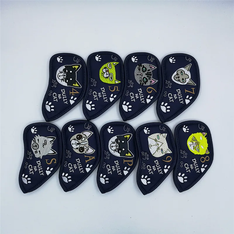 Тускло на кошка клюшки для гольфа Headcovers из искусственной кожи клюшек набор