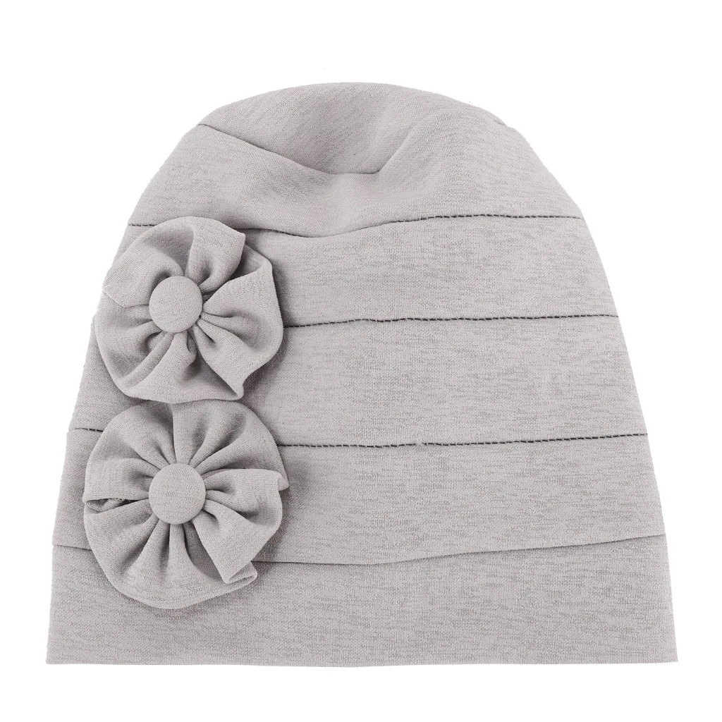 

New Fashion Scarf Hat Ethnic Flower Turban Headwear Women Solid Color Headscarf Multicolor Stretch Muslim Turban Hat For Women