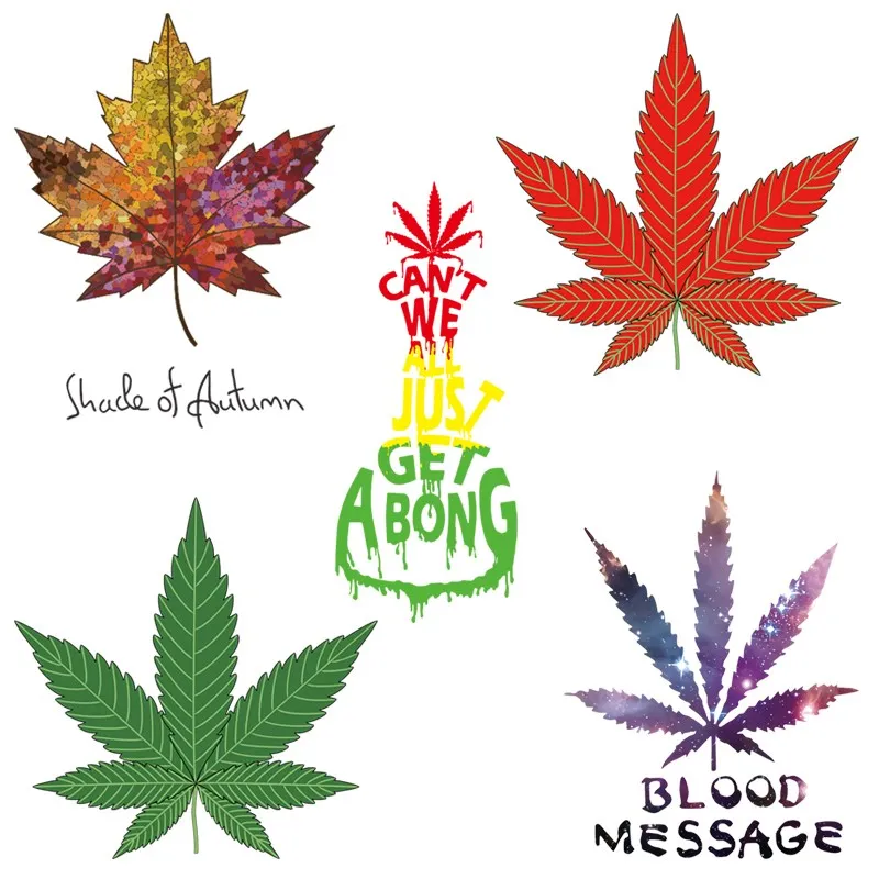 

Beautiful Personality Maple Leaf Thermo Stickers Iron On Transfers For Clothing Thermoadhesive Fusible Custom Patch T-shirts DIY