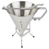 1 75l confectionery funnel 304 stainless steel baking piston funnel bakery use cake decorating tool with 3 nozzles
