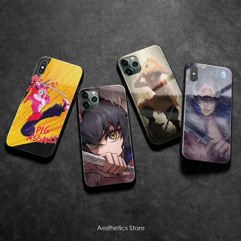 Inosuke Hashibira Kimetsu no Yaiba аниме мягкий силиконовый стеклянный чехол для телефона iPhone SE 6
