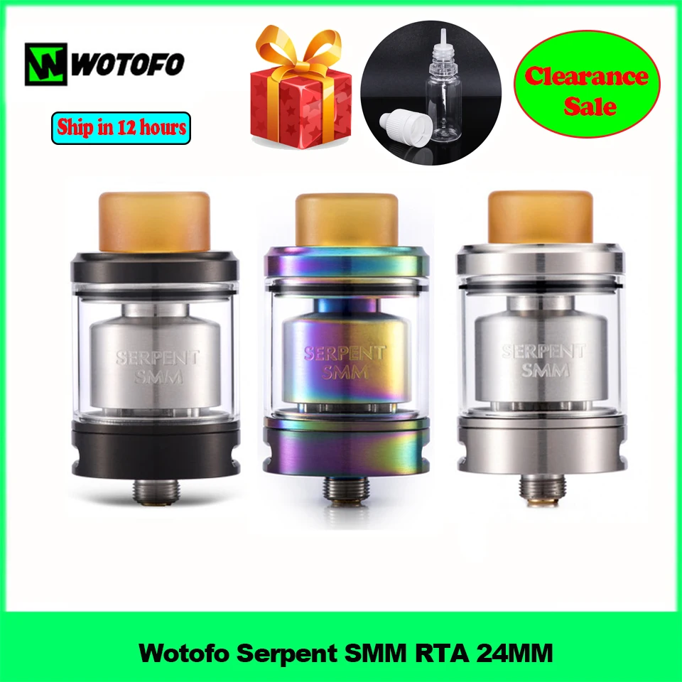 Распродажа! Змейка Wotofo SMM RTA Танк 24 мм электронная сигарета распылитель 4 мл Vape 510