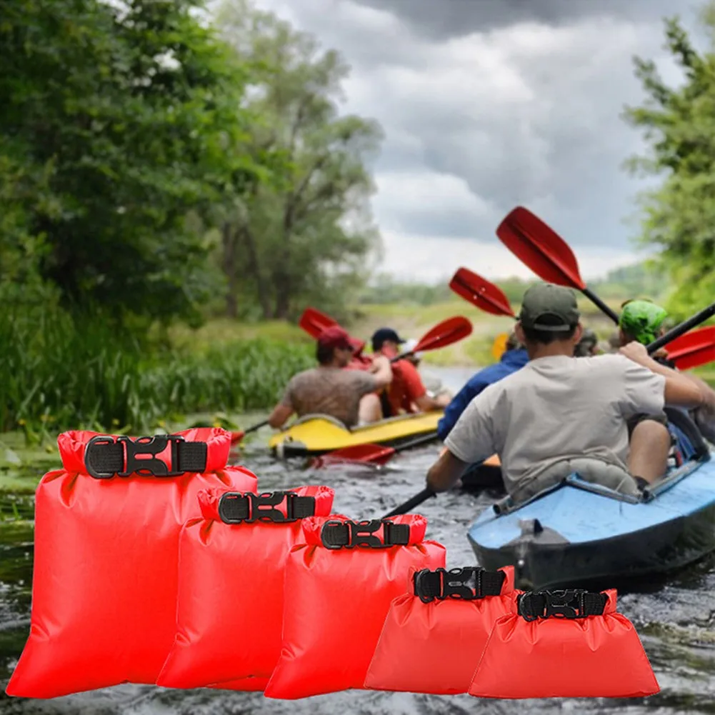 

Pack Of 5-size Waterproof Dry Bag Sack With Adjustable Strap Hook Camping Canoe Boating/Kayaking/Canoeing/Camping Accessories