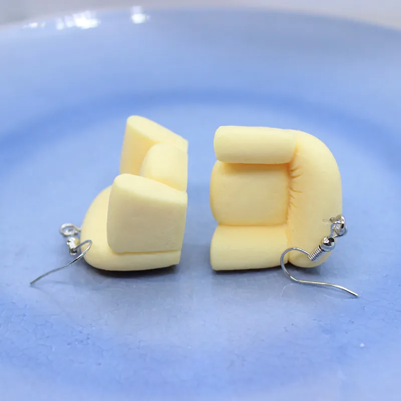 Смешная имитация мебели красочные серьги для дивана Женская мода творческая