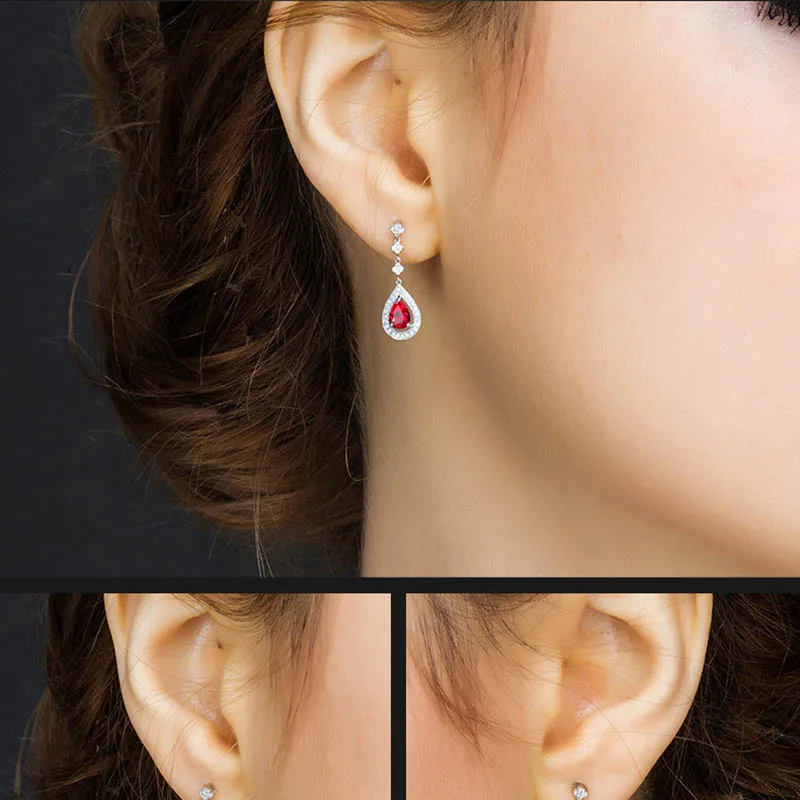 Bague Ringen, капли воды, рубиновые серьги для женщин, модные серьги-капли, темперамент, женское серебро 925, хорошее ювелирное изделие, вечерние, подарок
