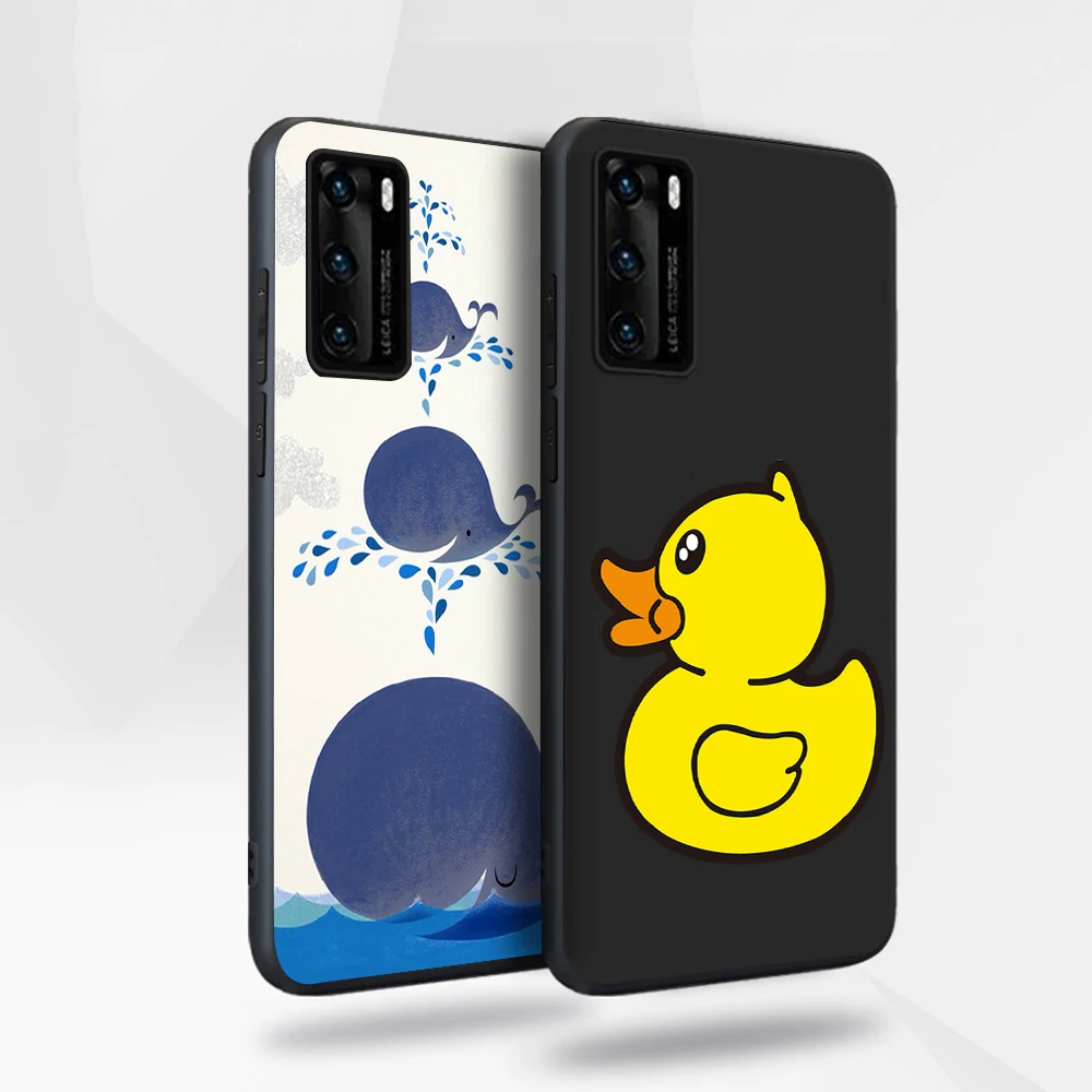 

Whale Duck Cow Case for Huawei P40 P30 P20 Honor 30 20 10 30S Mate 40 30 20 Lite Pro P Smart Plus 2019 Soft TPU Phone Back Funda