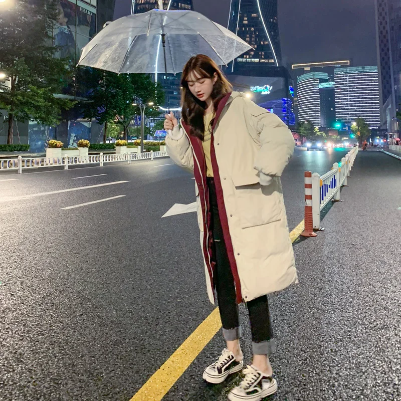 

Winter Jacket Women Parka Long Coat Woman Korean Oversized Parkas Hooded Womens Jackets Manteau Femme 8916 YY1492