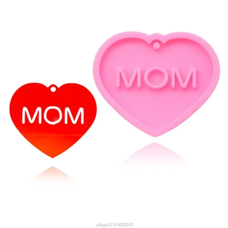 MOM Keychain Resin Molds Love Shape Silicone Letter Jewellery Making Home Decoration Gifts O29 21 Dropship | Дом и сад