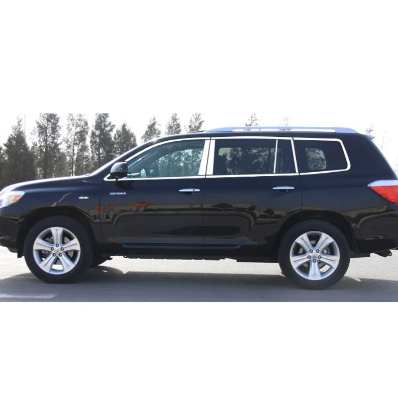 

Нержавеющая сталь окна автомобиля планки для toyota highlander 2007 2008 2009 2010 2011 2012 2013 xu40 Kluger комплект планки