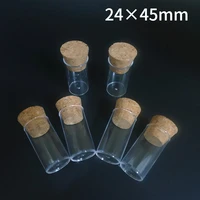 20pcs 30pcs 50pcs 100pcs 24x45mm flat bottom tea plastic test tube drosophila vials culture tube with cork stoppers