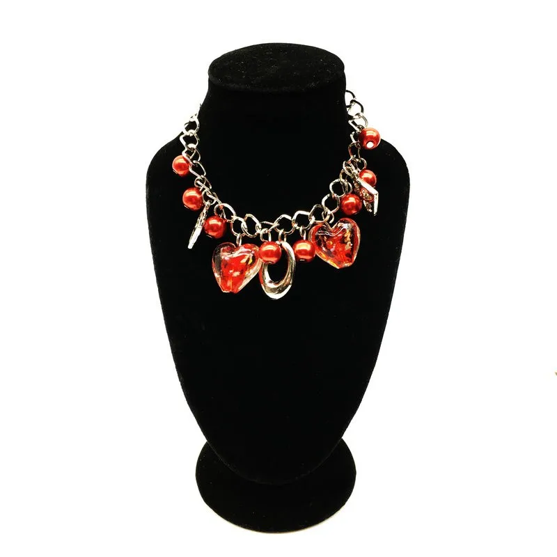 5PCS / Lot 17 x 10CM New Velvet Jewelry DisplayMannequin Necklace Jewelry Pendant Display Stand Holder Show Decorate