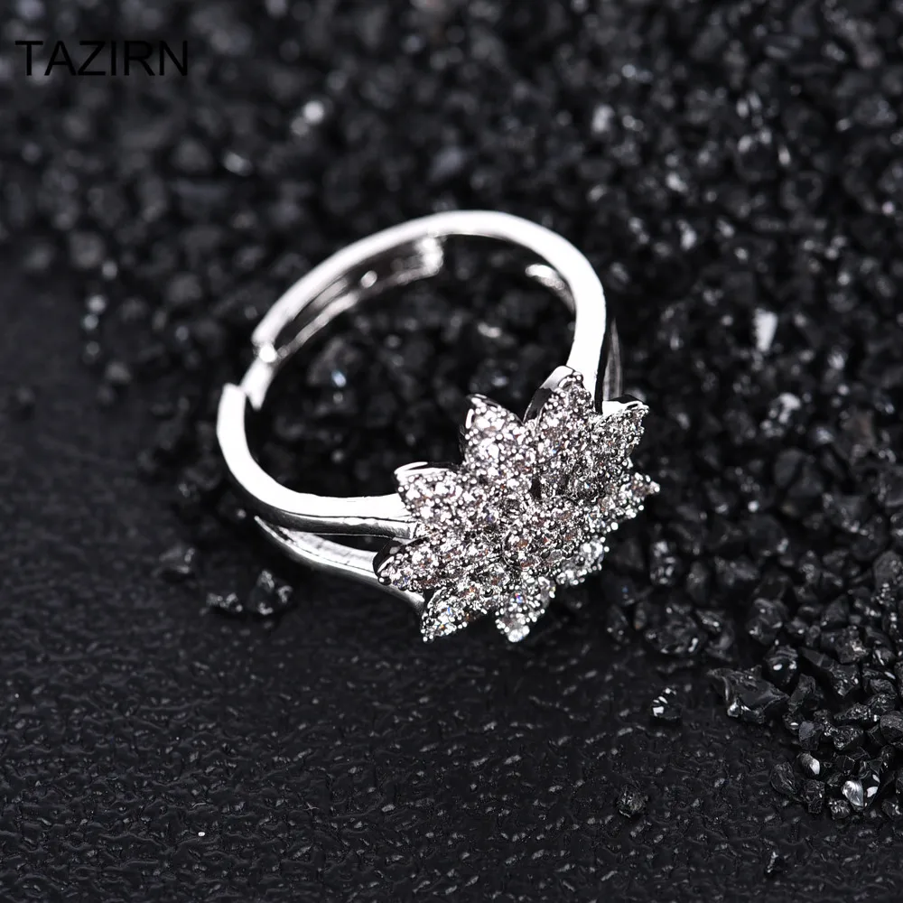 

Romantic Crystal Flowers Design Dubai Bridal Jewelry Sets Cubic Zirconia Party Quinceanera Necklace Bracelet Earrings Rings Sets