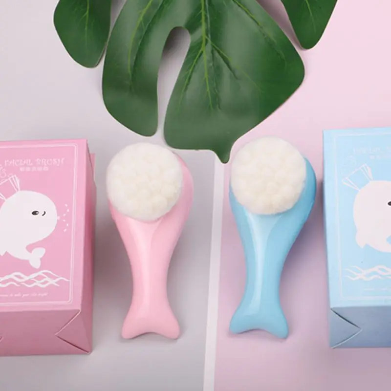 Милая Водонепроницаемая ручная Очищающая щетка в форме Кита с присоской мягкий