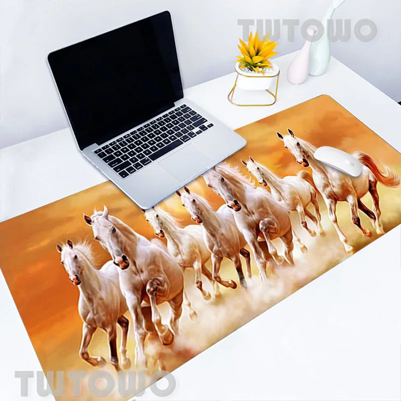Игровой коврик для мыши Running Horse нескользящий большого размера из натурального