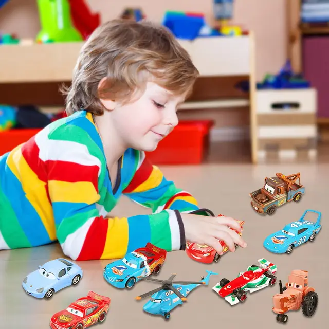 Disney Pixar Cars 2 3 Lightning McQueen Mater Jackson Storm Ramirez 1:55 Diecast Vehicle Metal Alloy Boy Kid Toys Christmas Gift 10