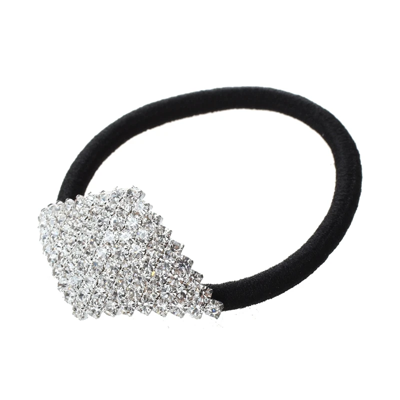 

Silver Plated Diamond Shape Elastic Band Hair Tie Ponytail Holder