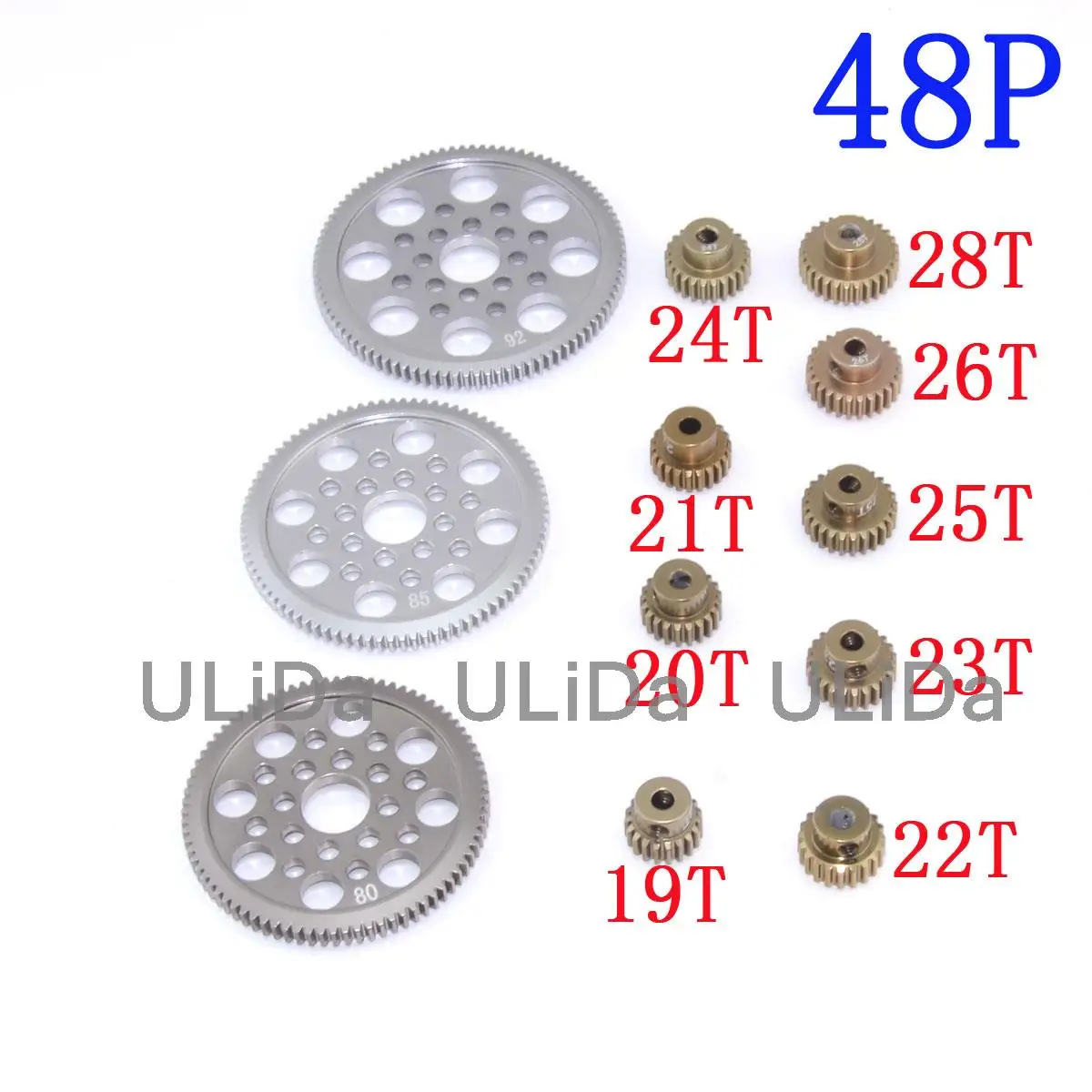 Металлическая 48P зубчатая передача 92T 85T 80T шестерня 19T 20T 21T 22T 23T 24T 25T 26T 33T моторная