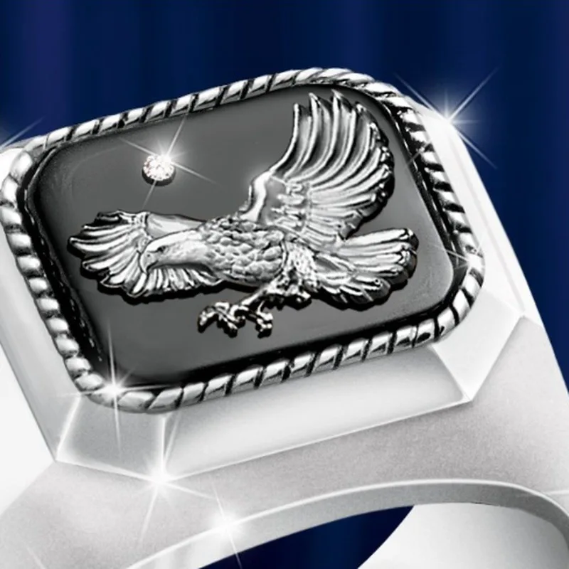 Мужское изысканное модное художественное кольцо в стиле панк с летающим орлом