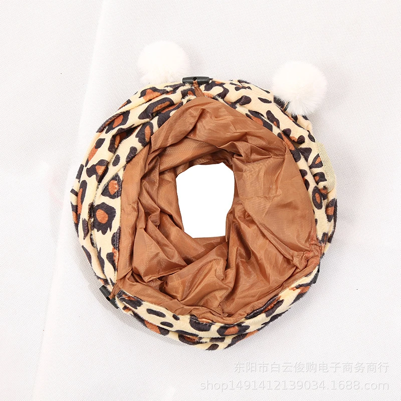 MESNUG Леопардовый принт кошка тоннель заглянуть отверстие короткий плюшевый