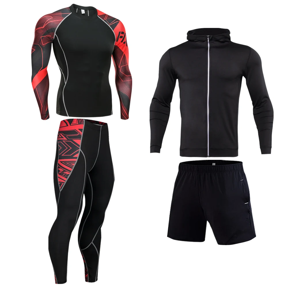 Running Men’s Thermal Underwear Underpants Set Sports Compression Suit Sportswear Men’s Fitness Slim Jogging Basic Layer Set