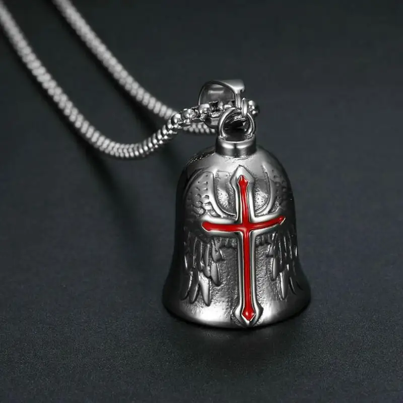 Мужская подвеска в стиле мотоцикла из нержавеющей стали с крыльями перьев и