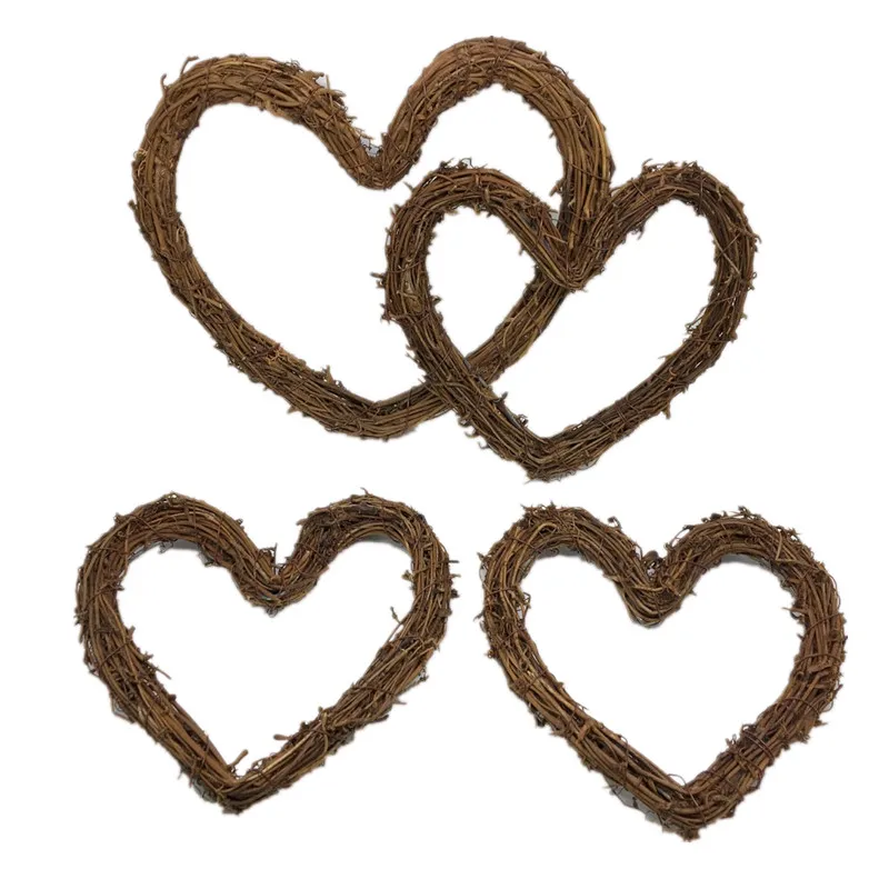 Ротанговая гирлянда в форме сердца Висячие венки из ротанга сделай сам