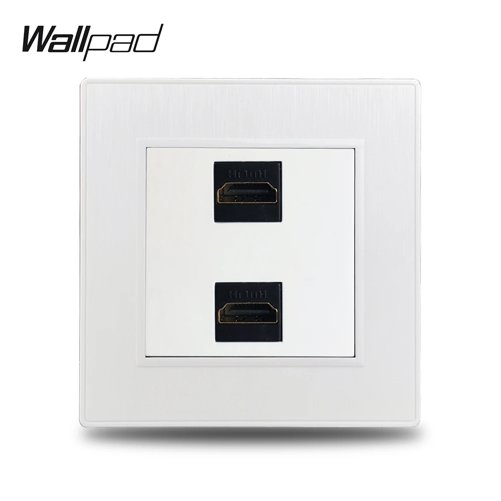 Wallpad S6 двойная 2 HDMI проводка расширения розетка белая матовая PC пластиковая