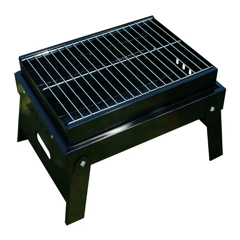 Outdoor barbecue rack charcoal BBQ stove thickened folding oven portable home picnic charbroiler grill holder