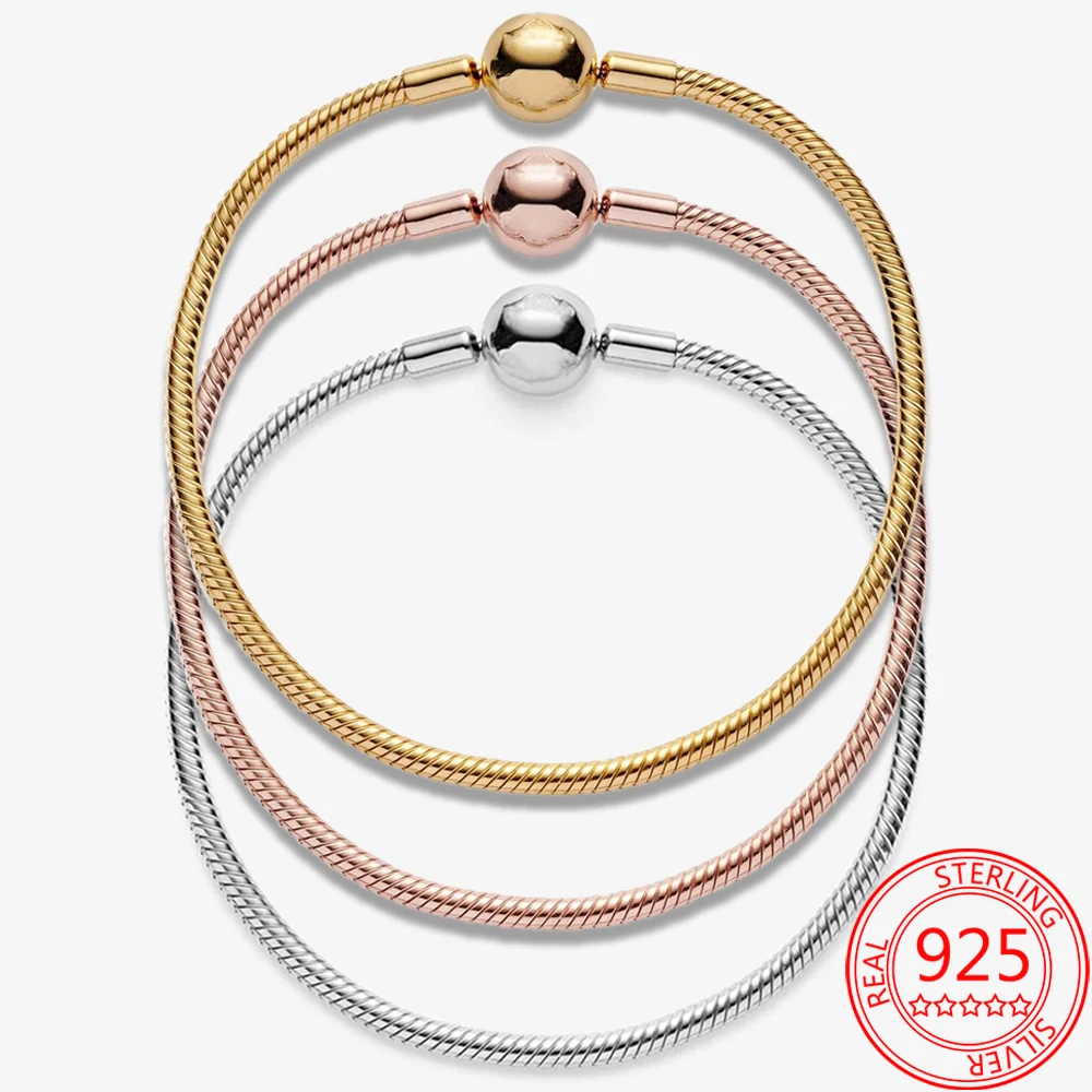 

Новое поступление, приблизительно Серебряная цепочка змеи, позолоченный круглый браслет с застежкой, брендовые очаровательные ювелирные и...