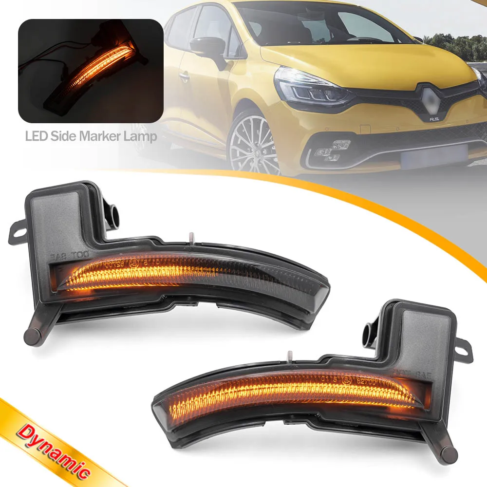 

Amber Dynamic Side Mirror Turn Signal Lights Sequential Blinker Indicator For Nissan Micra Renault Captur Facelift Clio4 IV 2017