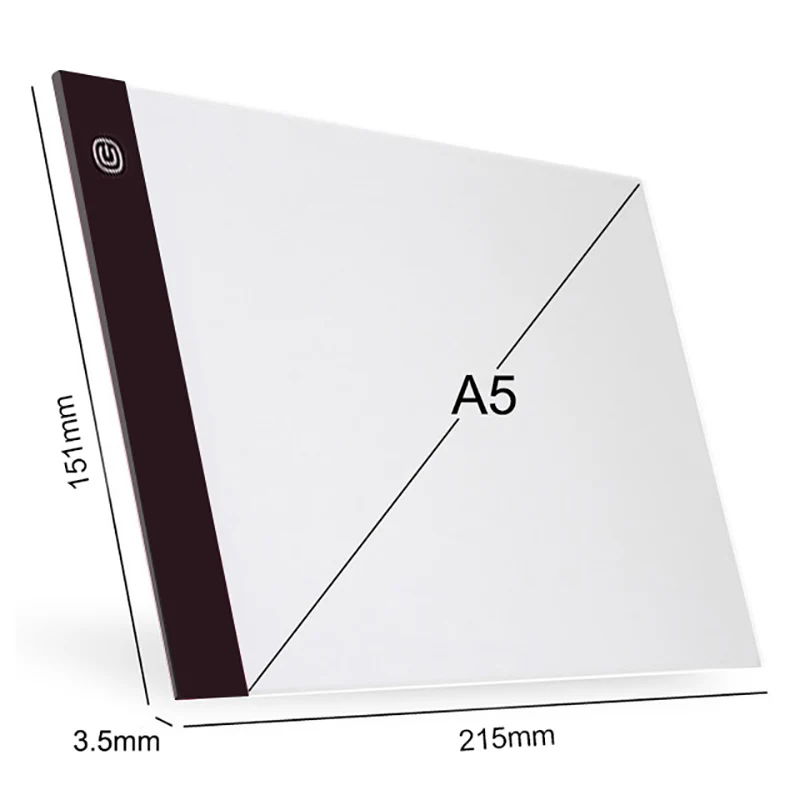 

A5 USB Powered Ultra-thin LED Drawing Board Aritist Tattoo Stencil Board Light Box Tracing Drawing Pad Table 3 Level Dimming